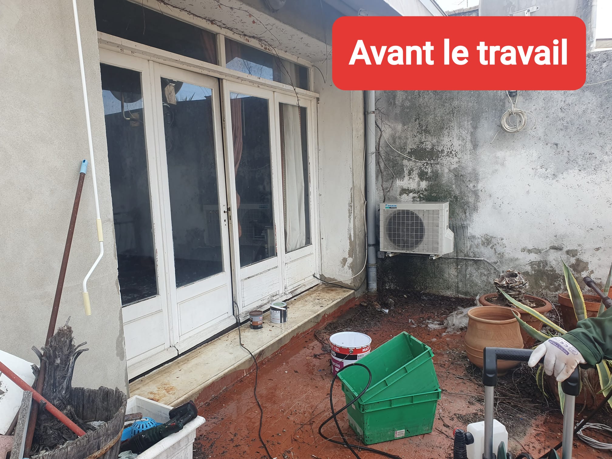 peintre nimes peinture terrasse facade avant travaux